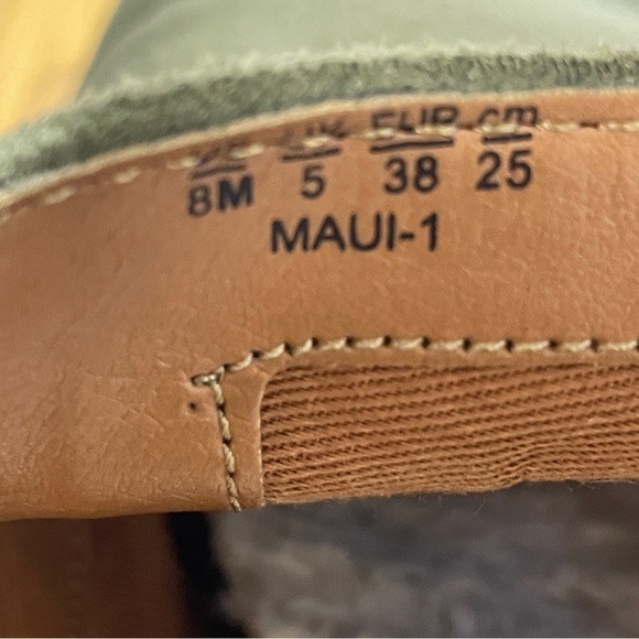 Zodiac Maui Green Faux Suede Clogs Women's 8 Boho Lined Slip On Mule Cozy Cabin - Picture 8 of 9